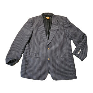 Michael Kors Mens Navy Pinstripe Linen Silk Blend Blazer Jacket Sze 44R